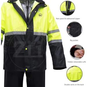 Veste de travail respirante antistatique ANSI Classe 2 imperméable à haute visibilité avec bandes réfléchissantes, aérations, polyester, uniforme de sécurité - Product Image 2