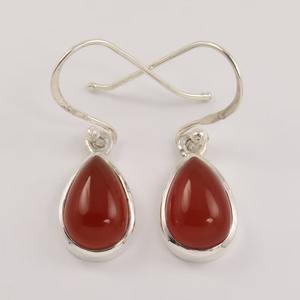 925 <b>Solid</b> Sterling <b>Silver</b> Carnelian Gemstone Dangle <b>Earrings</b> Elegant Wedding Jewelry for Women and Girls - Product Image 4