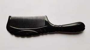 Custom Logo Buffalo Horn Dandruff Comb Self-cleaning Tooth Button for <b>Scalp</b> Exfoliation Gua Sha Handle Adults Kids <b>Massage</b> - Product Image 4