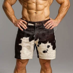 Pantalones Cortos de Cuero Vacuno para Hombre, Personalizados, Elegantes, Casuales, Ecológicos, de Primera Calidad, Cómodos, Duraderos, Transpirables y de Secado Rápido - Product Image 4