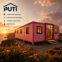 Maison conteneur modulaire extensible Pink Lover de 40 pieds, étanche, pour utilisation en station balnéaire