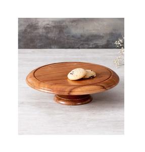 Soporte de pastel Premium de forma redonda de alta calidad de madera Natural con Material de Metal MOQ bajo precio de fábrica soporte de pastel hecho a mano - Product Image 1