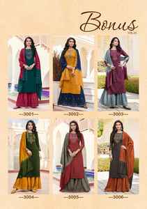 Ropa de Festival de lujo de diseñador, tejido de Chinon, Sequnce pesado con bordado, pantalón Kurti con Dupatta, proveedor mundial - Product Image 4