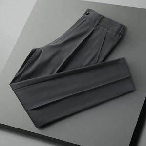 Pantalon décontracté d'affaires de luxe léger OEM pour homme, pantalon en lin extensible en polaire d'hiver, taille mi-haute, imperméable et respirant - Product Image 2