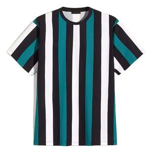 Camisetas casuales de corte regular con cuello redondo, diseño clásico con rayas y estampado sublimado para hombre, camiseta para actividades al aire libre CP-M-TS-02 - Product Image 5