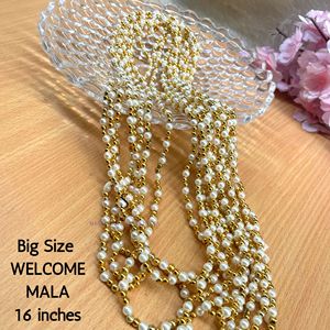 ชุดลูกปัดไข่มุกสีทองและสีขาวแบบดั้งเดิม Moti Mala สำหรับงานแต่งงานและเทศกาลเทศกาลบารักโลกชุดที่มีการออกแบบมินิมาลา12ชิ้น