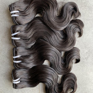 Extensiones de cabello humano de trama única con ondas corporales Remy 100%, atadas a mano de oreja a oreja, origen vietnamita de alta calidad - Product Image 1