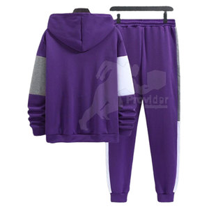 Survêtement pour homme à capuche en coton 100% coupe classique, doublure en polaire, taille plus, logo personnalisé, haute qualité - Product Image 2