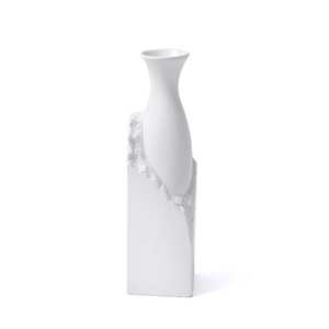 Vase en céramique blanche Licia 10x10x35 cm Vase en porcelaine - Product Image 1