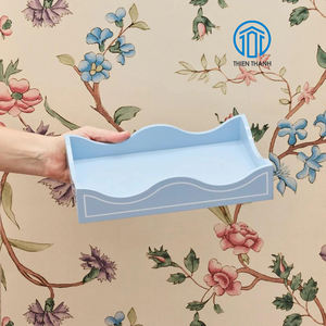 Premium Quality Vietnamese Handmade Lacquer <b>Tray</b> Elegant MDF Wavy Serving <b>Tray</b> for Drinks & <b>Snacks</b> Handmade - Product Image 1