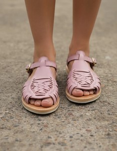 Sandalias planas rosas con trenzas, estilo slip-on, para verano, con punta abierta, calzado informal para mujer - Product Image 5