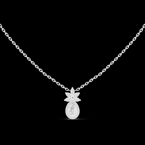 Pendentif en diamant de culture en forme de larme de lotus en or 14K 18K, bijoux fins élégants et luxueux pour femmes, éclat intemporel - Product Image 3