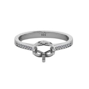 High Quality <b>Solid</b> 925 Sterling <b>Silver</b> Clad Shank Semi Mount Prong Sitting Flower Shape Onyx Blank Setting Ring Jewelry - Product Image 6