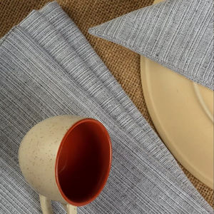 Recycled Cotton Quick-Dry Woven Kitchen <b>Towel</b> <b>Set</b> Black Chambrey Napkin Square for Home Hotels Restaurants Children-Sustainable - Product Image 1