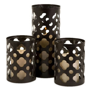 Dernier pot de bougie cylindrique en métal fait à la main moderne avec finition noire pour décoration de bougie Table de mariage de fête - Product Image 2