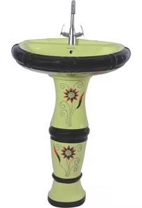 ชุดอ่างล้างจานลายหินอ่อน Lavabo อ่างล้างมือเซรามิกสีน้ำตาลกาแฟแบบทันสมัยอินเดียดีไซน์ส่งออก - Product Image 2