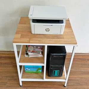 Soporte de Impresora Convertible Moderno KMI68002 con Compartimento para CPU, Escritorio para Computadora con Estructura de Madera Natural y Hierro - Product Image 4