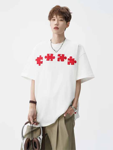 เสื้อยืดคอกลมสำหรับผู้ชาย2025แขนสั้นทรงหลวมเสื้อครึ่งแขนทรงหลวมเสื้อยืดลำลอง - Product Image 5