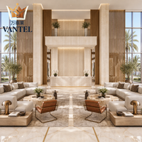 Fabricant de meubles pour hall d'hôtel, canapé deux places sur mesure, fauteuil, table d'appoint pour projets de complexes hôteliers de luxe