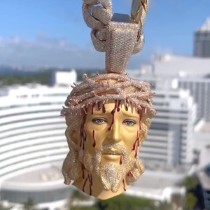 Joyería Fina Personalizada con Diseño de Jesús, Estilo Hip Hop, Plata 925 con Incrustaciones de Moissanita VVS, Baño de Oro Rosa de 14k, Certificado IGI, Diseño de Paz - Product Image 6