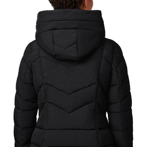 Hiver 2026 Noir à capuche à manches longues Fermeture éclair épaisse Casual Solid Color Customize Puffer Jacket Women - Product Image 3