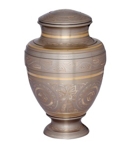 High Quality Custom Made Adult Cremation Urn Eco-Friendly Metal Handicraft by Antique Co Wholesale Brass Urn for Ashes - Product Image 1