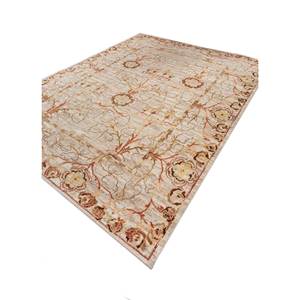 Tapis en laine afghane noué à la main Erbe Ivory, motif floral abstrait, rectangulaire, pour salon ou couloir, modèle LSEA-1002 - Product Image 2