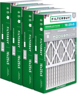 Filtro de Aire Filterbuy 16x25x5 MERV 8 Protección Contra Polvo y Alergias (Paquete de 4) - Product Image 6