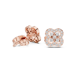 ต่างหูเพชรกลมหรูหราแฟนซีคุณภาพสูงห้องปฏิบัติการที่เหมาะสำหรับงานแต่งงานงานหมั้นและโอกาสที่หรูหรา - Product Image 2