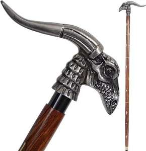 Bastón de madera vintage hecho a mano con mango de latón decorativo, bastón de madera de diseñador de 36 ", bastón para hombres y mujeres mayores - Product Image 3