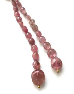 ลูกปัดทัวร์มาลีนสีชมพูอ่อนธรรมชาติ 2 เส้น สำหรับทำเครื่องประดับอัญมณ์ - Product Image 5