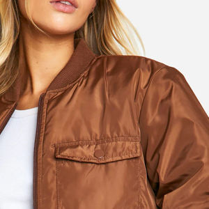 Professional Manufacturers Made Women Bomber Jackets <b>For</b> Online <b>Sale</b> Plain Blank Thin <b>Zipper</b> Women Bomber Jackets - Product Image 4