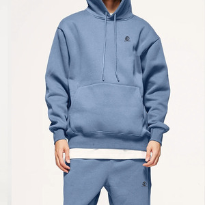 Survêtement uni 100% coton pour hommes, plusieurs couleurs brodées, coupe ample, prix bon marché pour l'hiver - Product Image 1