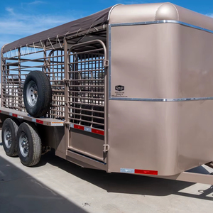 รถพ่วงติดรั้วสำหรับฟาร์มปศุสัตว์3เพลาแบบสดสำหรับฟาร์มฟาร์ม - Product Image 1