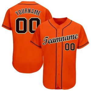 Ropa de equipo personalizada superventas, camiseta de béisbol naranja-negra dorada antigua personalizada - Product Image 1
