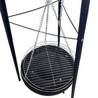 Barbecue au charbon de bois pliable à hauteur réglable, facile à utiliser, en acier avec revêtement en poudre, pour pique-nique en plein air