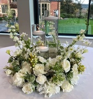 Bouquet de fleurs artificielles en soie moderne personnalisé pour centre de table de mariage, arrangement personnalisable en taille pour toile de fond de scène ou table