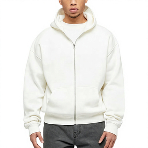 Sudadera con capucha extragrande con cremallera completa para hombre, estilo casual y urbano, diseño personalizado, con estampado desgastado - Product Image 3