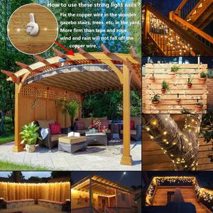 Guirnalda de Luces Solares de Cuero con Cable, Impermeable IP65, Luces de Navidad, Control Remoto, Intensidad Regulable, Longitud Ajustable, para Interiores, Exteriores, Jardín, Camping - Product Image 5