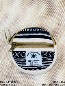 Sacs de poche ronds unisexes en coton de chanvre faits à la main fabrication artisanale durable et élégante écologique pour une utilisation en soirée - Product Image 2