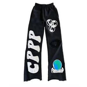 Nuevos pantalones de chándal de algodón de peso pesado personalizados para hombre, pantalones de chándal bordados para correr en blanco de gran tamaño con estampado de felpa francesa para hombre - Product Image 1