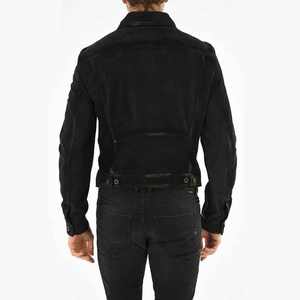 Streetwear à la mode personnalisé peau de mouton noir en cuir veste de moto en cuir véritable support avant écologique imperméable - Product Image 6