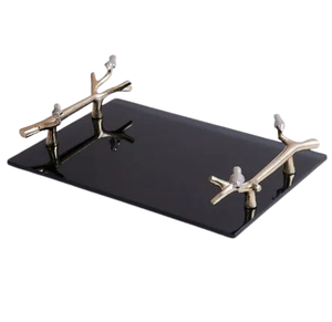 Plateau de service en métal galvanisé poli brillant de finition brillante pour la maison Table décorative hôtel Restaurant ustensiles de cuisine décor de Table - Product Image 4