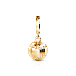 จี้รูปหัวใจเคลือบทอง 18k ยี่ห้อ Jeulia พร้อมจี้รูปลูกเทนนิสประดับเพชรซิร์คอน - Product Image 1