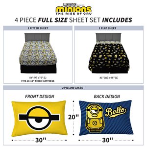 Bộ đồ giường cotton Minions 100% với các bản in toàn bộ thú vị trên nền đen. Quần áo ngủ cotton vui nhộn và tinh nghịch. - Product Image 4