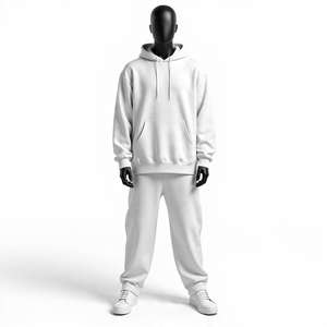 Survêtements en coton personnalisés directement de l'usine, confortables et légers pour la course à pied, ensemble de survêtements et de sweats à capuche pour hommes en 2 pièces - Product Image 1