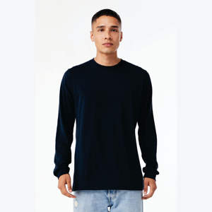 Airlume-Camiseta de manga larga Unisex, Camisa de algodón 50% rayón 25%, sólida, azul marino, Triblend, 25% poliéster, 3,8 - Product Image 1