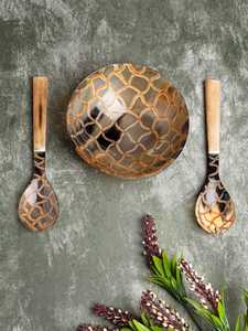 Bol de service en corne tribale décoratif fait à la main de haute qualité pour boutiques et magasins de décoration au prix le plus bas par AALIYAN IMPEX - Product Image 3