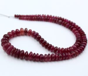 Natural red Ruby Rondell Beads 4X11MM 16" Handmade Loose Beads for Jewelry Making Smooth Ruby Smooth Rondell Beads - Product Image 2