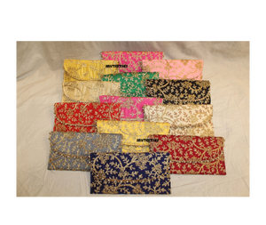 Bolso de mano/monedero/bolsas para mujer, regalos de devolución de recuerdo de boda para invitados, trabajo de Patti hecho a mano, favores de boda indios a granel - Product Image 1